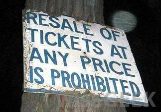 Ticket resale sign