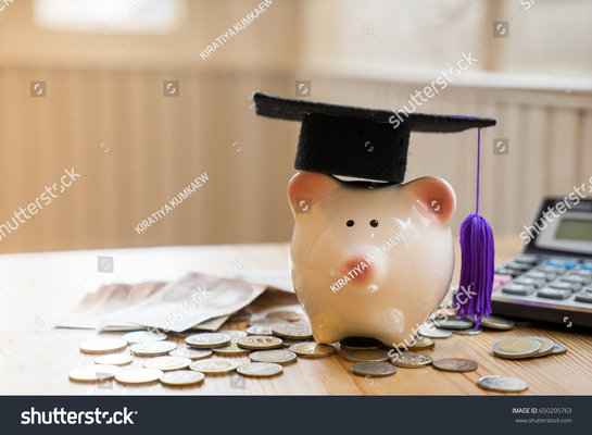Stock photo coins in piggy for money saving financial concept 650205763