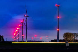 Rode windmolen verlichting