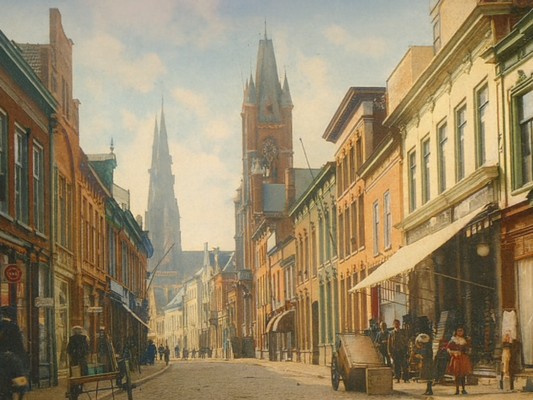 Oude stadhuis gezien vanuit de rechtestraat