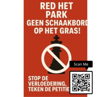 Frederiksplein schaakbord petition with qr code