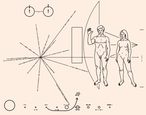 Naked man and woman the pioneer plaque 1972 nasa